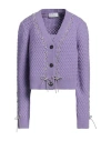 Giuseppe Di Morabito Woman Cardigan Purple Size 6 Merino Wool, Cashmere