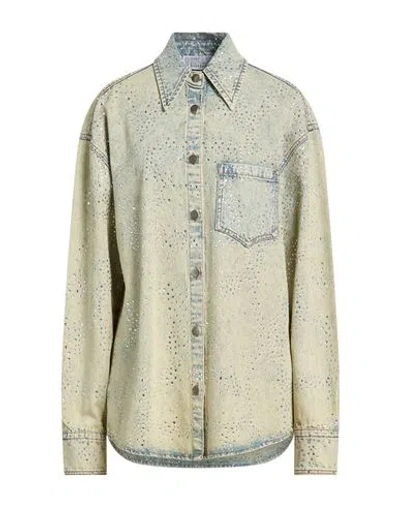 Giuseppe Di Morabito Woman Denim Shirt Blue Size 4 Cotton In Multi