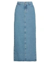 Giuseppe Di Morabito Wool Blend Denim Long Skirt In Blue