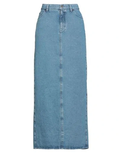 Giuseppe Di Morabito Wool Blend Denim Long Skirt In Blue