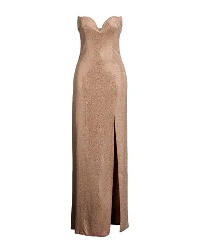 Giuseppe Di Morabito Woman Maxi Dress Bronze Size 6 Polyamide, Elastane, Glass In Yellow