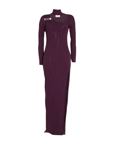 Giuseppe Di Morabito Woman Maxi Dress Plum Size M Merino Wool, Acrylic, Polyamide In Purple