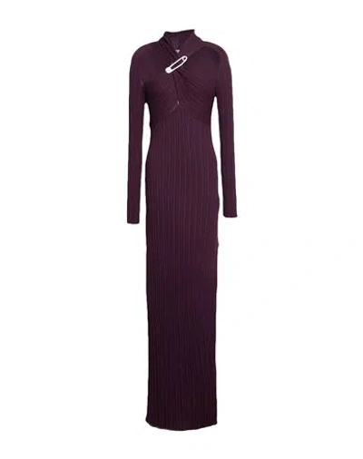 Giuseppe Di Morabito Woman Maxi Dress Plum Size Xs Merino Wool, Acrylic, Polyamide In Purple