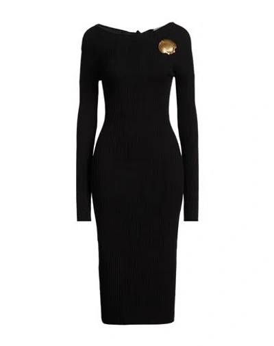 Giuseppe Di Morabito Woman Midi Dress Black Size Xs Virgin Wool, Elastane