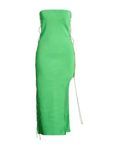 Giuseppe Di Morabito Woman Midi Dress Green Size 8 Cotton, Elastane