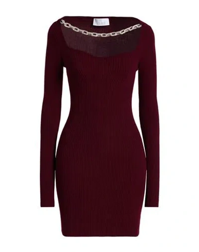 Giuseppe Di Morabito Woman Mini Dress Burgundy Size M Merino Wool, Elastane
