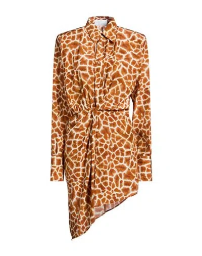 Giuseppe Di Morabito Woman Mini Dress Camel Size 6 Silk In Brown