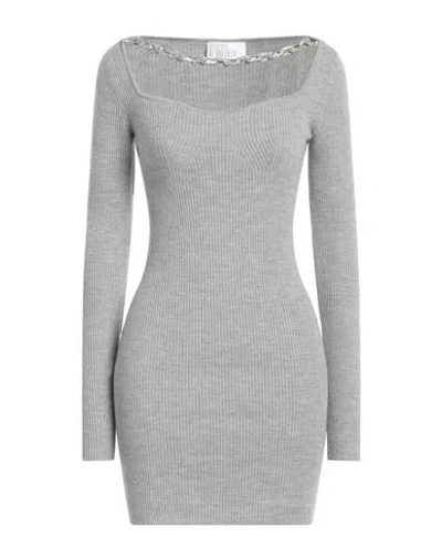 Giuseppe Di Morabito Woman Mini Dress Grey Size S Merino Wool, Elastane