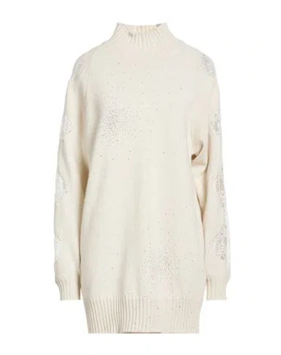 Giuseppe Di Morabito Woman Mini Dress Off White Size L Wool, Viscose, Polyamide, Cashmere In Blue