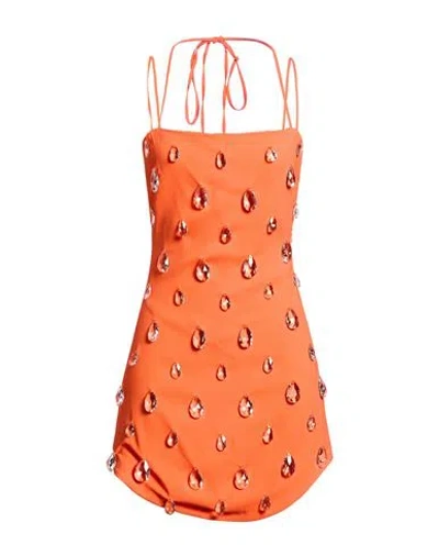 Giuseppe Di Morabito Woman Mini Dress Orange Size 10 Viscose, Elastane