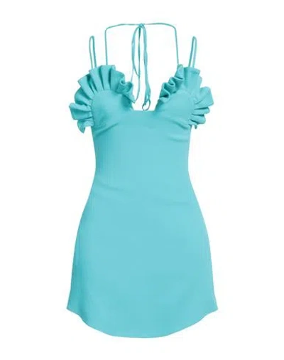 Giuseppe Di Morabito Woman Mini Dress Turquoise Size 4 Viscose, Elastane In Blue