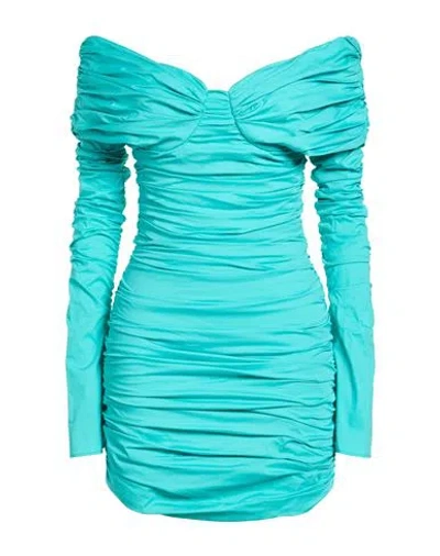 Giuseppe Di Morabito Woman Mini Dress Turquoise Size 6 Cotton In Blue