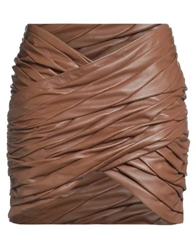 Giuseppe Di Morabito Woman Mini Skirt Brown Size 6 Lambskin