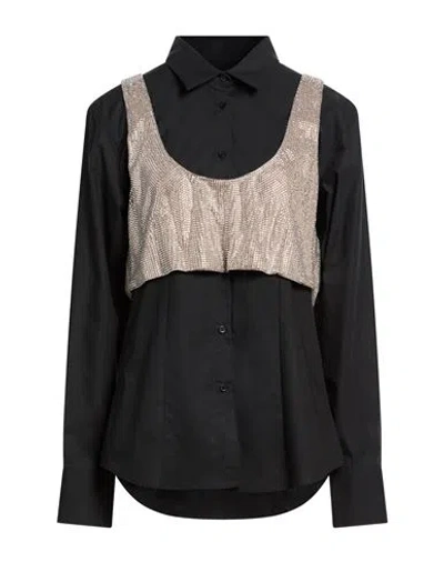 Giuseppe Di Morabito Woman Shirt Black Size 8 Cotton In Multi