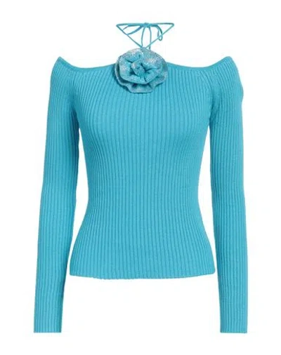 Giuseppe Di Morabito Woman Sweater Azure Size 6 Cotton In Blue