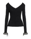 Giuseppe Di Morabito Braided-cuffs Ribbed-knit Top In Black