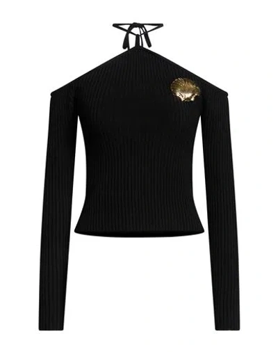 Giuseppe Di Morabito Woman Sweater Black Size L Merino Wool, Elastane In Blue