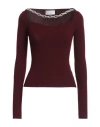 Giuseppe Di Morabito Woman Sweater Burgundy Size L Merino Wool, Elastane