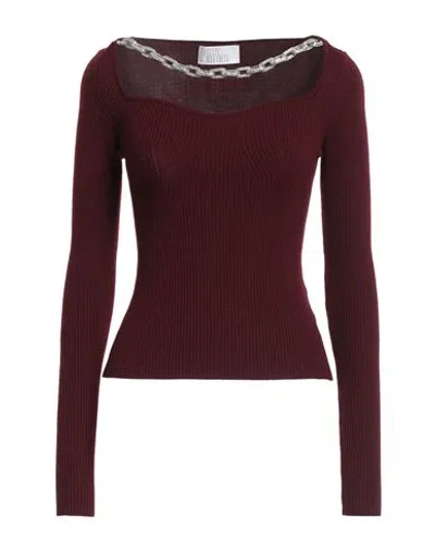Giuseppe Di Morabito Woman Sweater Burgundy Size L Merino Wool, Elastane