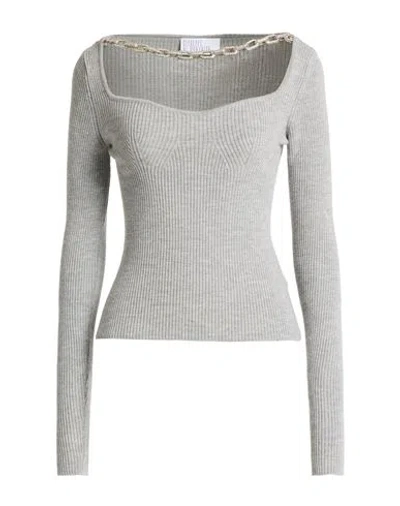 Giuseppe Di Morabito Woman Sweater Light Grey Size M Virgin Wool, Elastane In Gray