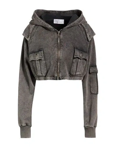 Giuseppe Di Morabito Woman Sweatshirt Charcoal Size Xs Cotton In Gray