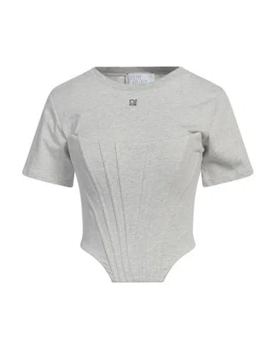 Giuseppe Di Morabito Woman T-shirt Light Grey Size 4 Cotton