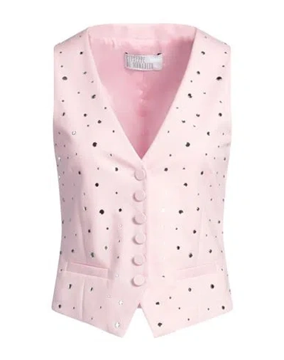 Giuseppe Di Morabito Woman Tailored Vest Pink Size 4 Cotton, Polyamide, Elastane