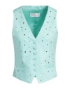 Giuseppe Di Morabito Woman Tailored Vest Turquoise Size 6 Cotton, Polyamide, Elastane In Blue