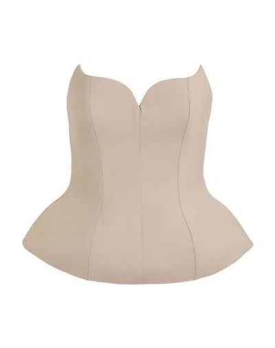 Giuseppe Di Morabito Woman Top Beige Size 8 Wool, Lycra In Neutral