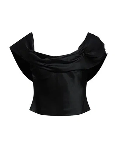 Giuseppe Di Morabito Woman Top Black Size 2 Acetate, Silk