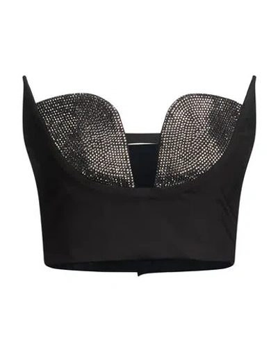 Giuseppe Di Morabito Woman Top Black Size 2 Wool, Lycra