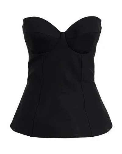 Giuseppe Di Morabito Woman Top Black Size 8 Virgin Wool, Elastane
