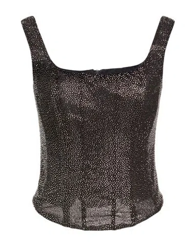 Giuseppe Di Morabito Woman Top Black Size 8 Viscose In Brown