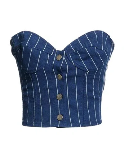 Giuseppe Di Morabito Woman Top Blue Size 2 Cotton