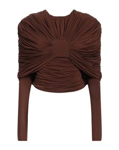 Giuseppe Di Morabito Woman Top Brown Size 6 Viscose, Elastane