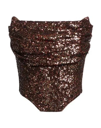 Giuseppe Di Morabito Woman Top Dark Brown Size 2 Polyester