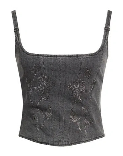 Giuseppe Di Morabito Woman Top Grey Size 2 Cotton, Elastane In Gray