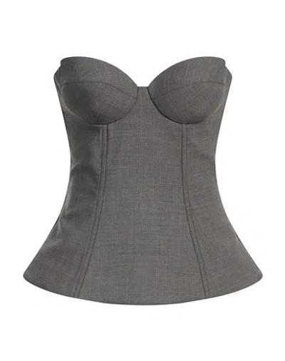 Giuseppe Di Morabito Woman Top Grey Size 6 Virgin Wool, Elastane In Gray