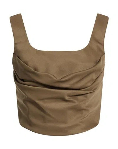 Giuseppe Di Morabito Woman Top Khaki Size 6 Virgin Wool In Neutral