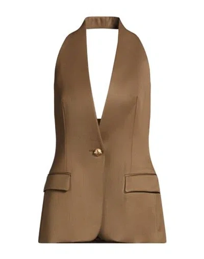 Giuseppe Di Morabito Woman Top Khaki Size 8 Virgin Wool In Brown