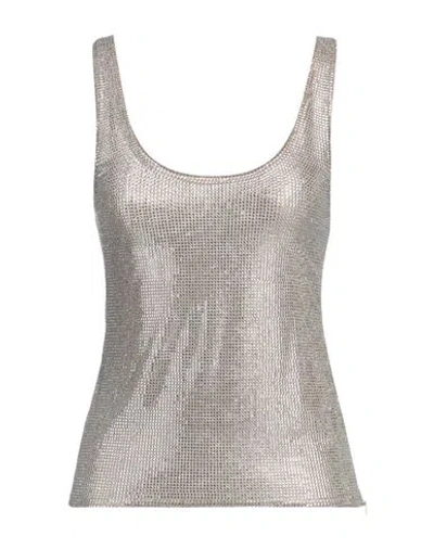 Giuseppe Di Morabito Woman Top Silver Size 4 Polyamide, Elastane