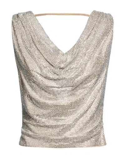 Giuseppe Di Morabito Woman Top Silver Size 4 Polyamide, Elastane, Glass