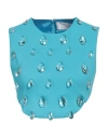 Giuseppe Di Morabito Woman Top Turquoise Size 4 Viscose, Elastane In Blue