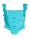 Giuseppe Di Morabito Woman Top Turquoise Size 8 Viscose, Elastane In Blue