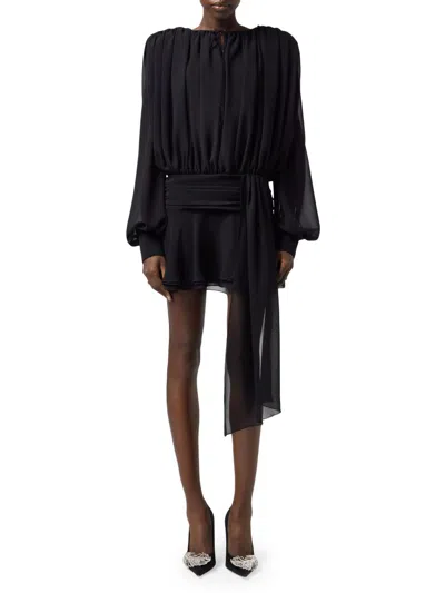 Giuseppe Di Morabito Women's Act Ii: The Fall Of Icarus Silk Blouson Minidress In Black
