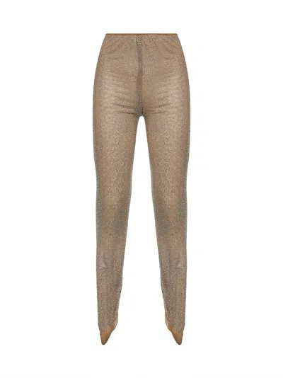 Giuseppe Di Morabito Women Beige Crystal Leggings In Multi