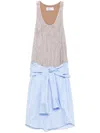 Giuseppe Di Morabito Shirt Dress In Light Blue With Rhinestones In Multicolor