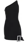 Giuseppe Di Morabito One-shoulder Mini Dress With Rhin In Black