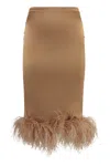 Giuseppe Di Morabito Satin Skirt In Camel