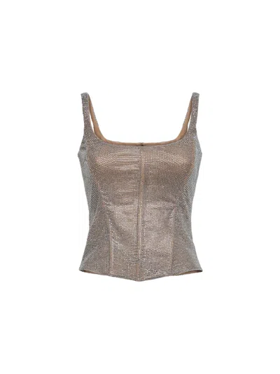 Giuseppe Di Morabito Women Silver Crystal Bustier Top In Multi